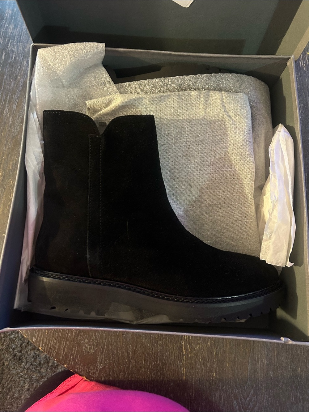 Aquatalia Black Suede Chelsea Boot